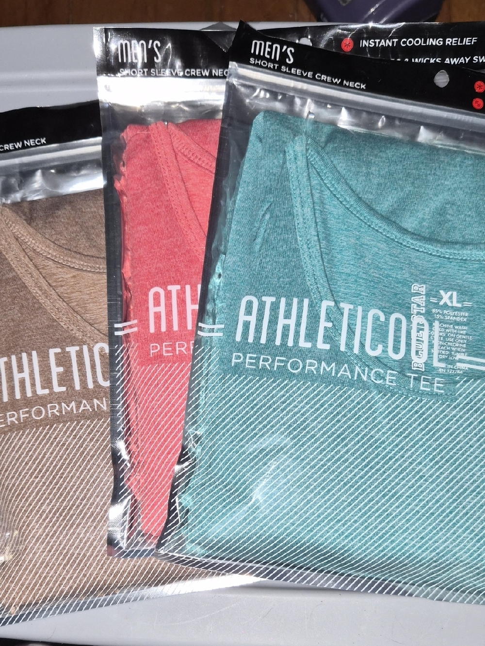 BLUE STAR BUNDLE of Tees - Performance Men's Tee - Teal, Coral, Brown